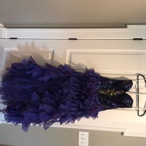 Sherri Hill Purple High-Low Dress